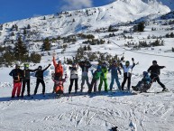 Gruppenbild auf der Skipiste